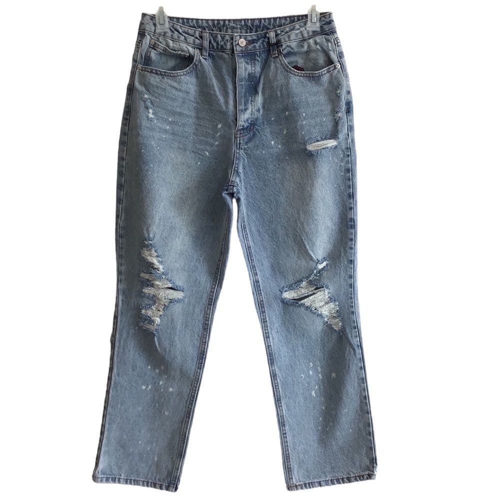 No Boundaries Blue Denim Super High Rise Straight Leg Jeans New Size 13